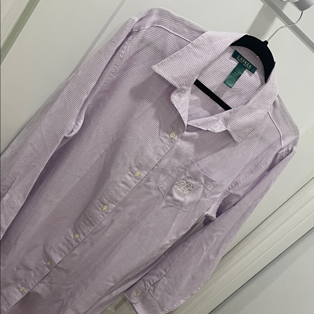 Lauren Ralph Lauren Lavender Women's Button Down Shirt Dress